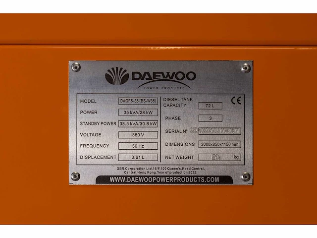 Daewoo dagfs-35 35kva noodstroomaggregaat - afbeelding 16 van  19