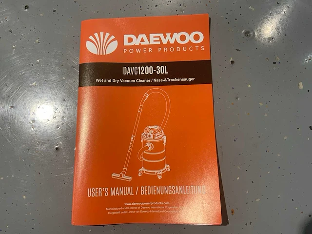 Daewoo davc1200 stofzuiger, nat en droog, 2 stuks, 30 liter - afbeelding 3 van  12