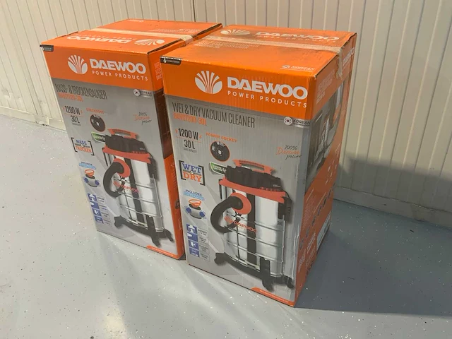 Daewoo davc1200 stofzuiger, nat en droog, 2 stuks, 30 liter - afbeelding 10 van  12