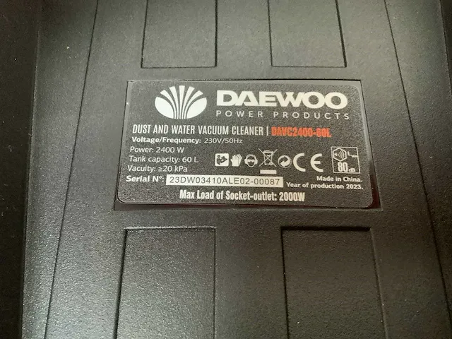 Daewoo davc2400-60l industriële nat- droogstofzuiger - afbeelding 4 van  14