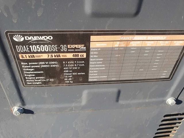 Daewoo ddae10500dse-3g stroomgenerator - afbeelding 7 van  7