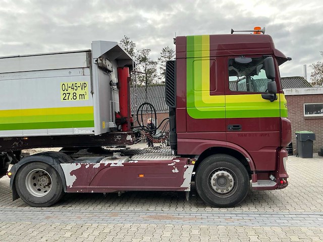Daf xf 460 ft opleggertrekker + bulthuis tata12 geïsoleerde aluminium kieptrailer - afbeelding 2 van  55