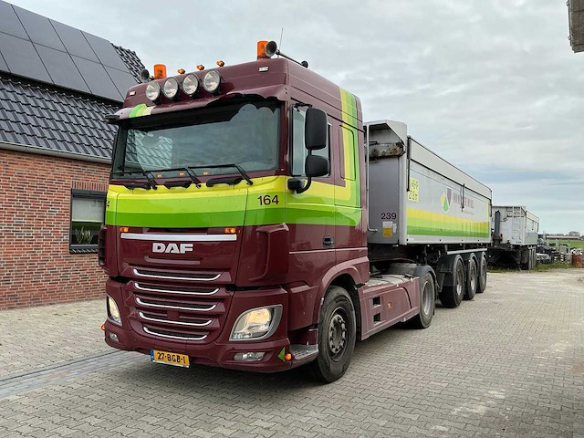 Daf xf 460 ft opleggertrekker + bulthuis tata12 geïsoleerde aluminium kieptrailer - afbeelding 1 van  55