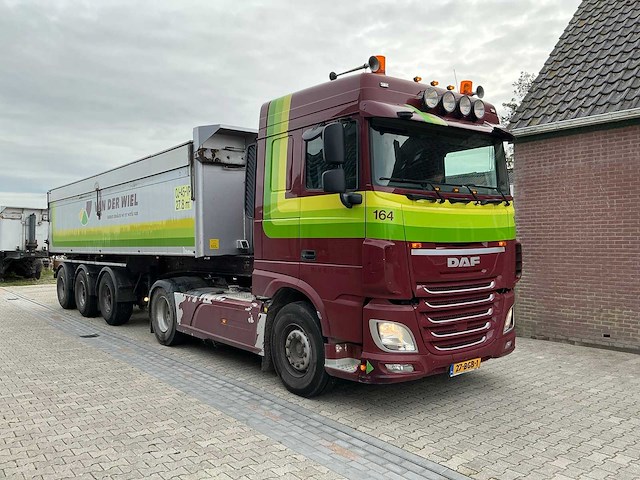 Daf xf 460 ft opleggertrekker + bulthuis tata12 geïsoleerde aluminium kieptrailer - afbeelding 12 van  55