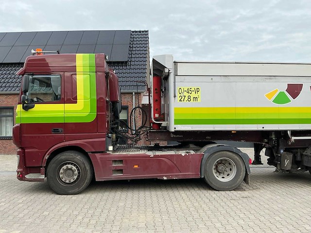 Daf xf 460 ft opleggertrekker + bulthuis tata12 geïsoleerde aluminium kieptrailer - afbeelding 54 van  55