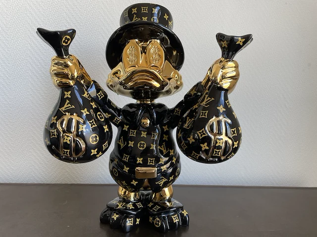 Dagobert duck pop art beeld, zwart - afbeelding 1 van  12