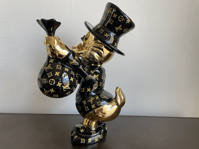 Dagobert duck pop art beeld, zwart - afbeelding 6 van  12