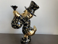 Dagobert duck pop art beeld, zwart - afbeelding 6 van  12