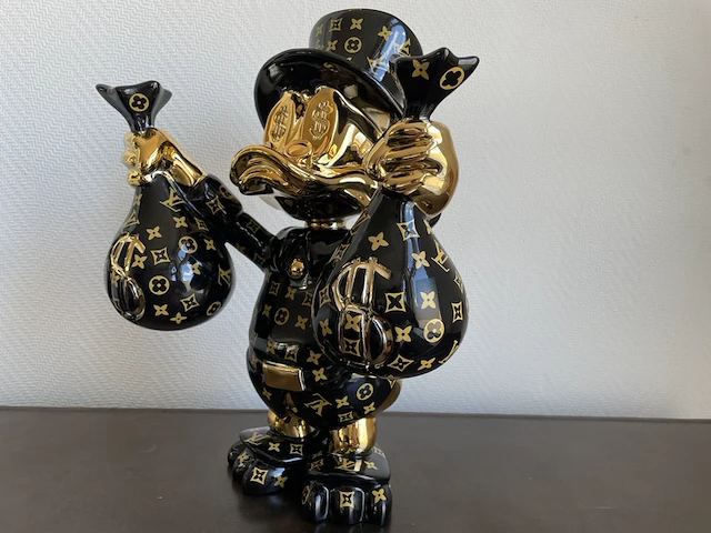 Dagobert duck pop art beeld, zwart - afbeelding 7 van  12