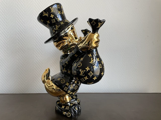 Dagobert duck pop art beeld, zwart - afbeelding 11 van  12