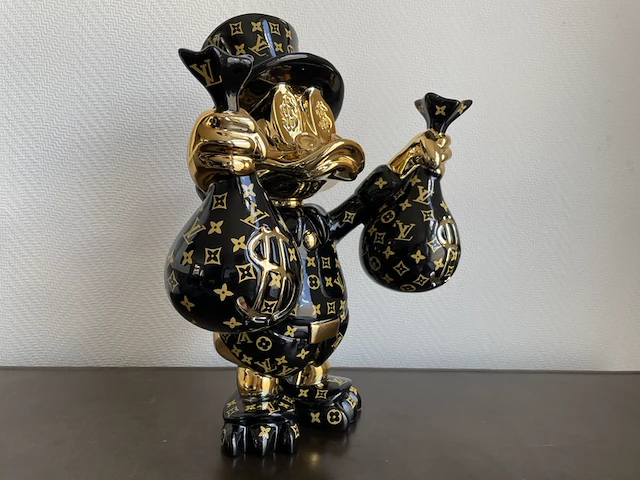 Dagobert duck pop art beeld, zwart - afbeelding 12 van  12