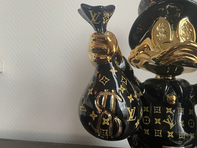 Dagobert duck pop art beeld, zwart - afbeelding 2 van  12