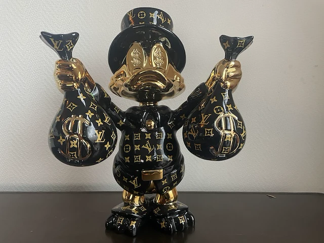 Dagobert duck pop art beeld, zwart - afbeelding 1 van  12