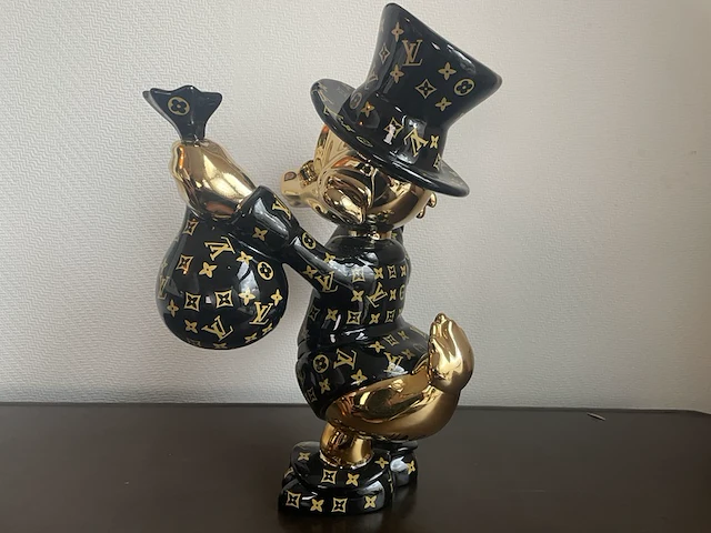 Dagobert duck pop art beeld, zwart - afbeelding 7 van  12