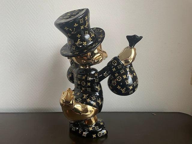 Dagobert duck pop art beeld, zwart - afbeelding 9 van  12