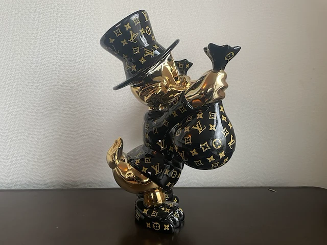 Dagobert duck pop art beeld, zwart - afbeelding 10 van  12