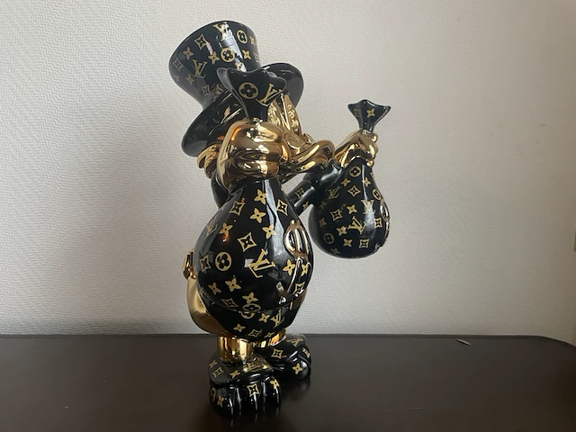 Dagobert duck pop art beeld, zwart - afbeelding 11 van  12