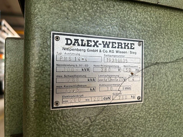 Dalex-werke - pms 14-4, 100 kva - puntlasmachine - afbeelding 9 van  9