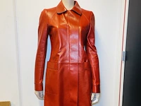 Dames luxe leder - gucci longcoat trenchcoat - leren jas van €3900,00