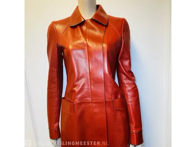 Dames luxe leder - gucci longcoat trenchcoat model leren jas van €3900,00 - afbeelding 1 van  9