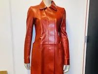 Dames luxe leder - gucci longcoat trenchcoat model leren jas van €3900,00 - afbeelding 4 van  9
