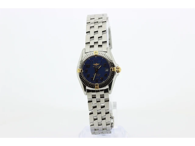 Dames polshorloge breitling, callistino, blauwe wijzerplaat, bouwjaar ca. 2000 - afbeelding 1 van  10
