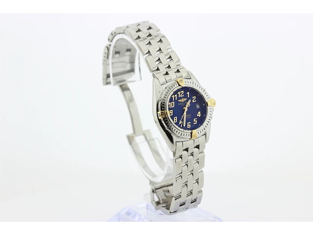 Dames polshorloge breitling, callistino, blauwe wijzerplaat, bouwjaar ca. 2000 - afbeelding 3 van  10