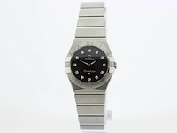 Dames polshorloge omega, constellation, zwarte wijzerplaat, bouwjaar ca 2010 - afbeelding 1 van  9