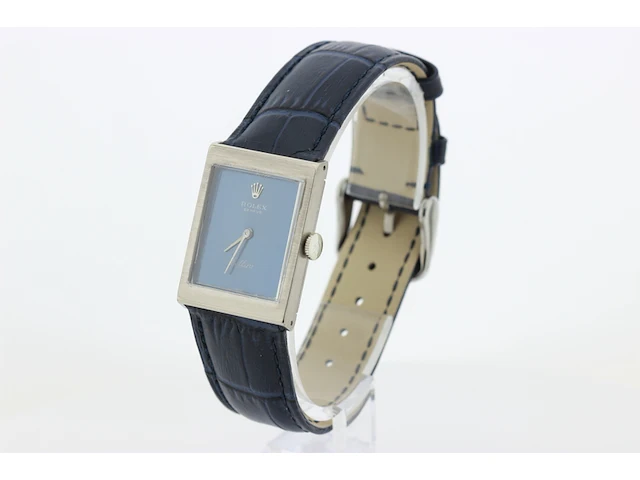 Dames polshorloge rolex, cellini, blauwe wijzerplaat, bouwjaar 1970 - afbeelding 4 van  9
