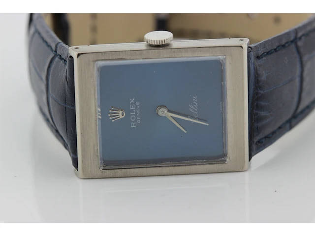 Dames polshorloge rolex, cellini, blauwe wijzerplaat, bouwjaar 1970 - afbeelding 8 van  9