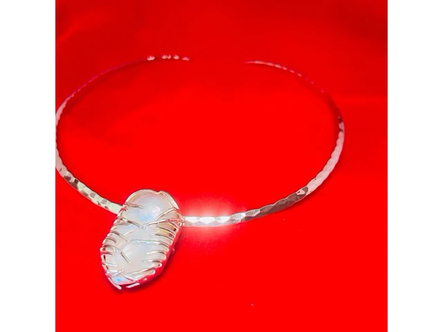 Dames zilveren juweliers collier - kollosale 35mm grote natuurlijke parel - afbeelding 2 van  9