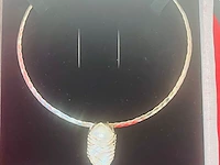 Dames zilveren juweliers collier - kollosale 35mm grote natuurlijke parel - afbeelding 4 van  9