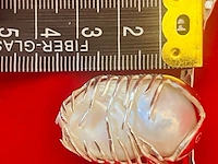 Dames zilveren juweliers collier - kollosale 35mm grote natuurlijke parel - afbeelding 9 van  9