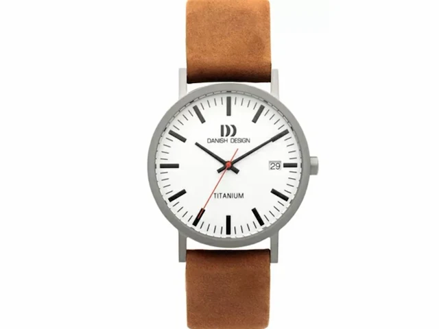 Danish design rhine iq31q1273 heren horloge - 39mm-bruin -zilverkleurig - afbeelding 1 van  3