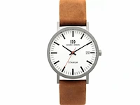 Danish design rhine iq31q1273 heren horloge - 39mm-bruin -zilverkleurig - afbeelding 1 van  3