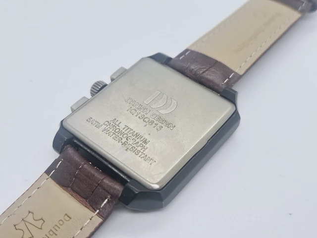 Danish design titanium chronograaf herenhorloge - afbeelding 8 van  8