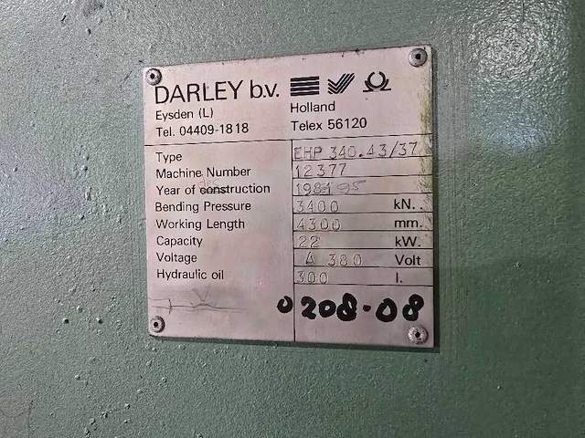 Darley - 1981 - ehp 340 43 37 - cnc kantbank - afbeelding 23 van  23