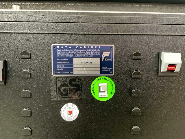 Datasafe lampertz s15 brandwerende kluis - afbeelding 5 van  13