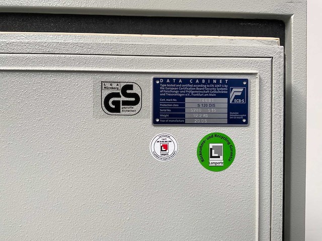 Datasafe lampertz s15 brandwerende kluis - afbeelding 7 van  16