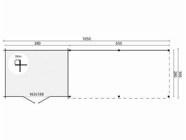 Dave - tuinhuis 28mm 10500x3000x2170mm geimpregneerd - afbeelding 4 van  4