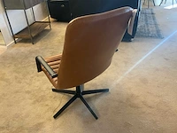 Dave cognac draai fauteuil met armen - afbeelding 6 van  6