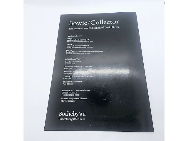 David bowie sotheby's exhibition gallery guide - afbeelding 4 van  4