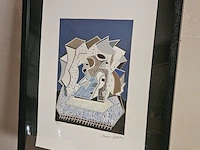 David hockney - lithograaf - ''deux 2'' in nieuwe lijst - afbeelding 1 van  6