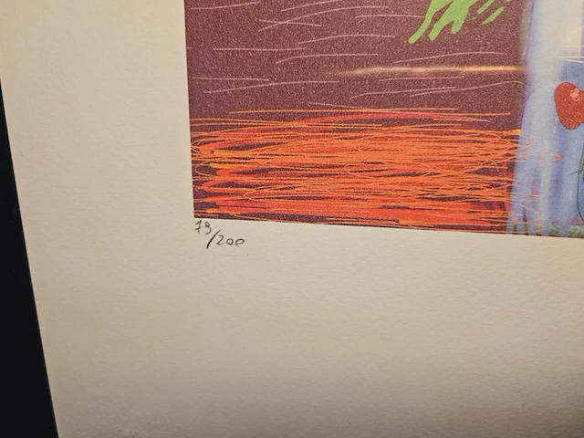 David hockney - lithograaf - ''sunflowers'' in nieuwe lijst - afbeelding 4 van  6