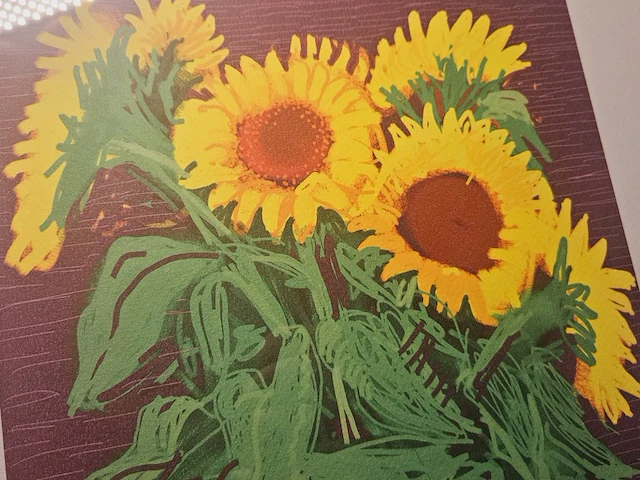 David hockney - 'sunflowers'- lithograaf - in nieuwe lijst - afbeelding 3 van  7