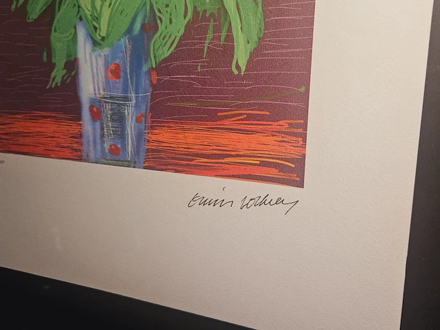 David hockney - 'sunflowers'- lithograaf - in nieuwe lijst - afbeelding 4 van  7
