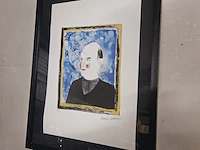 David hockney lithograaf - ''rolf nelson'' - in nieuwe lijst - afbeelding 1 van  7