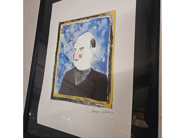 David hockney lithograaf - ''rolf nelson'' - in nieuwe lijst - afbeelding 2 van  7