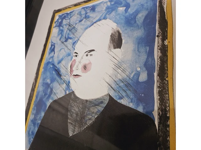 David hockney lithograaf - ''rolf nelson'' - in nieuwe lijst - afbeelding 3 van  7