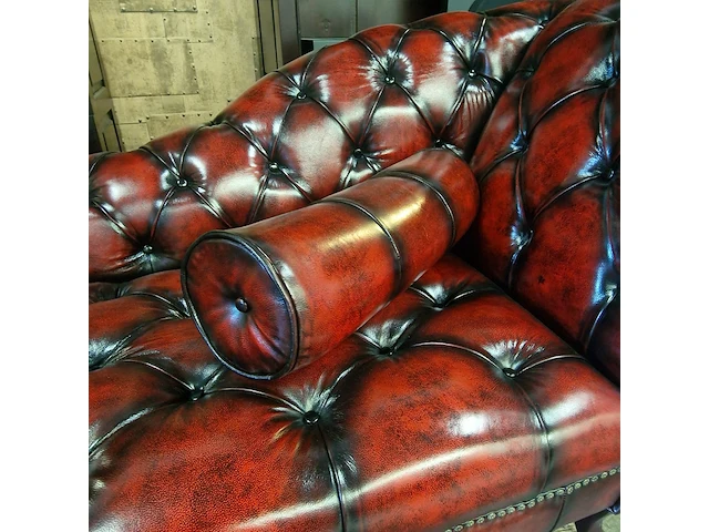 Daybed chesterfield, speciale nagels, rood - afbeelding 4 van  7